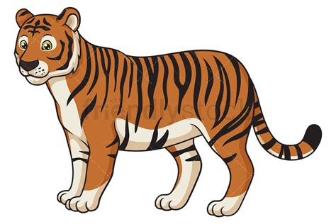 Bengal Tiger Cartoon Clipart Vector - FriendlyStock