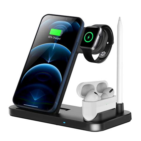 Hosaud Wireless Charger, 4 in 1 Qi-Certified Fast Charging Station ...