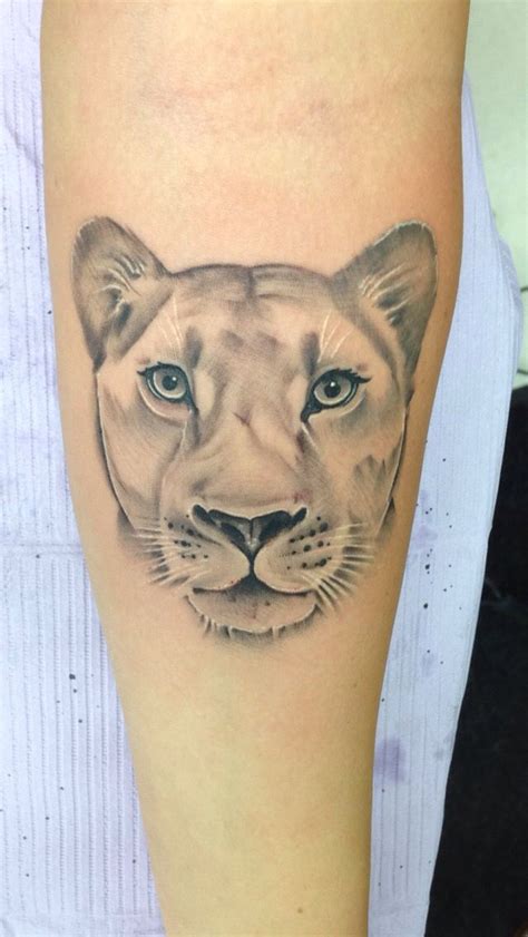 Lioness tattoo on forearm | Lioness tattoo, Female lion tattoo, Lioness ...