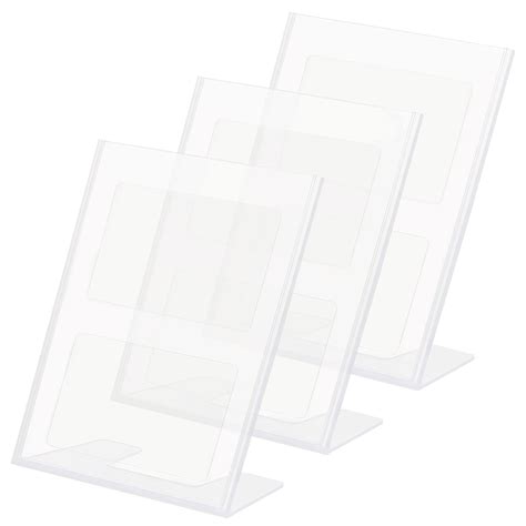 Buy Kurtzy A4 Clear Plastic Sign Holder (3 Pack) - Slanted Portrait Plastic Display Holders ...
