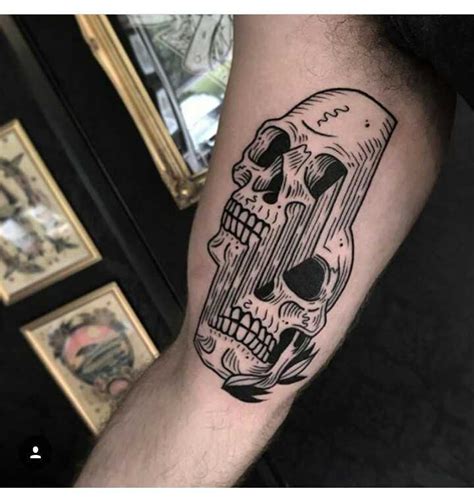 Glitchy skull tattoo - Tattoogrid.net