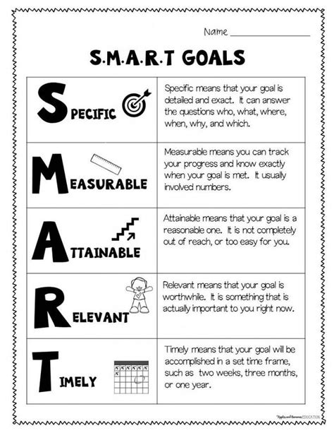 SMART Goals for Kids - | Smart goals worksheet, Smart goals template ...