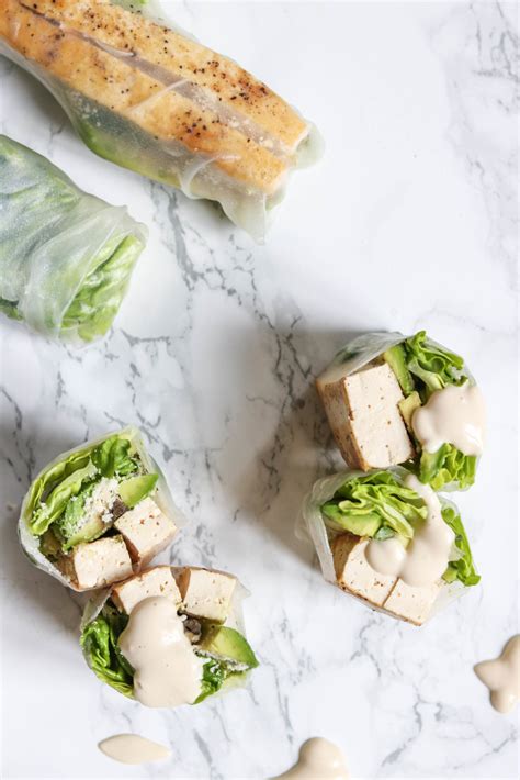 Tofu Caesar Rice Paper Rolls | Samantha Ball