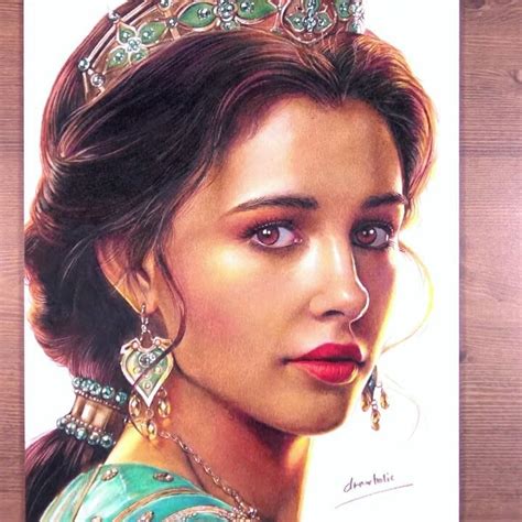 Drawing Princess Jasmine(Naomi Scott) from the movie Aladdin.😍 #aladdin #jasmine #disneyprincess ...