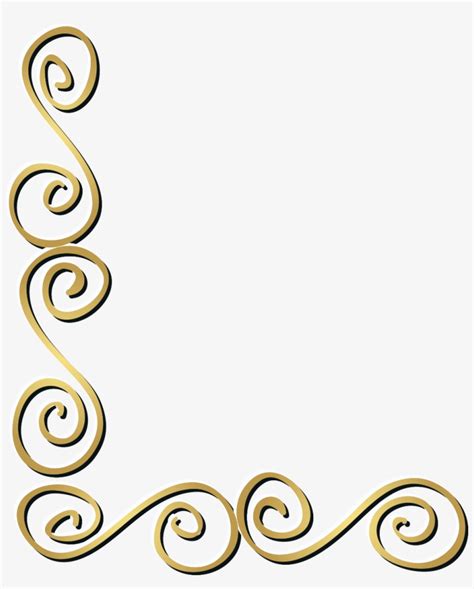 Gold Swirls Corner Frame Border Decor Decoration Decals - Gold ...