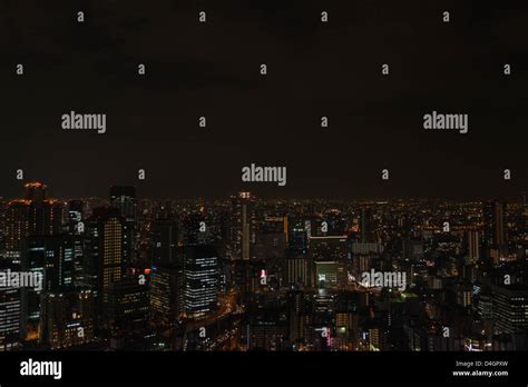 Osaka skyline at night from Umeda Sky Building Stock Photo - Alamy