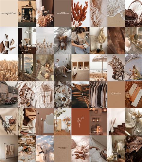 Ready to Print Neutral Aesthetic Earth tone brown Wall Collage | Etsy