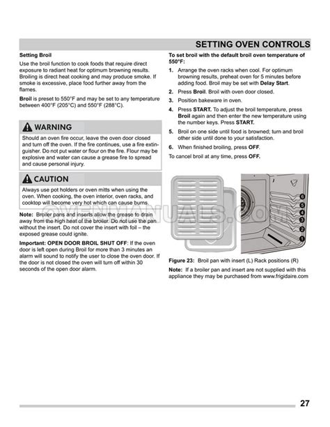 Frigidaire GCRG3060AF Gallery Series Range Owner's Manual