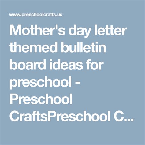 Mother's day letter themed bulletin board ideas for preschool - Preschool CraftsPreschool Crafts ...