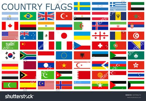 World Flags All Vector Color Official: เวกเตอร์สต็อก (ปลอดค่าลิขสิทธิ์ ...