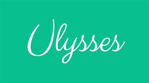 Learn how to Sign the Name Ulysses Stylishly in Cursive Writing - YouTube