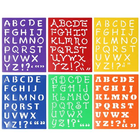 Plastic Drawing Font Alphabet Stencil Letters Uppercase Lower Case Craft Set Sale - Banggood.com