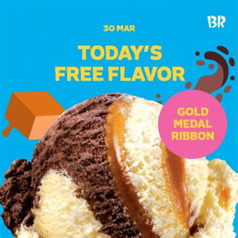 Baskin Robbins FREE Gold Medal Ribbon Ice Cream Promotion (30 Mar 2023)