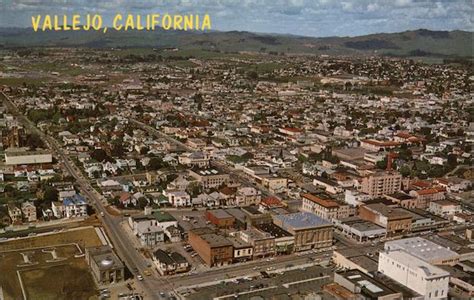 Aerial View of Town Vallejo, CA Postcard