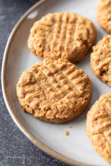 4 Ingredient Healthy Peanut Butter Cookies - Beaming Baker