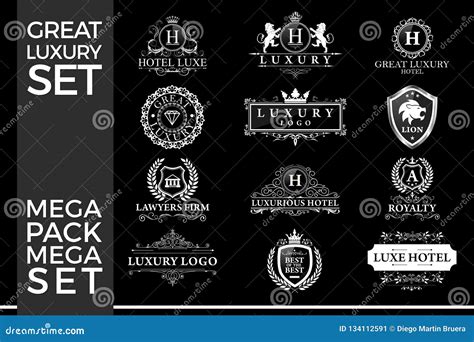 Great Luxury Set, Royal and Elegant Logo Template Vector Design Stock Vector - Illustration of ...