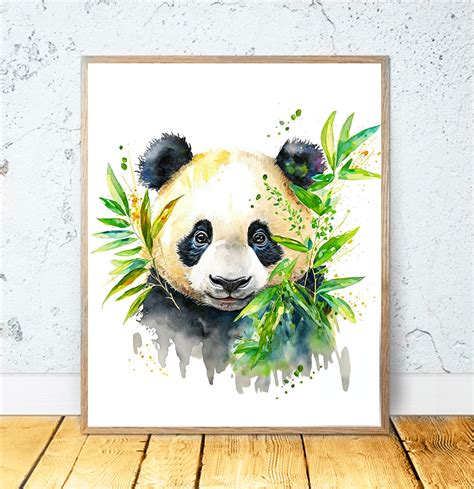 Panda Bear Watercolor PRINTABLE ART Panda Print Panda Poster - Etsy Canada