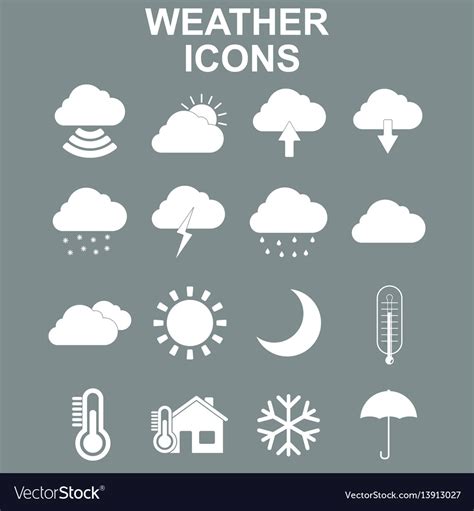 Weather forecast and meteorology symbols icons Vector Image