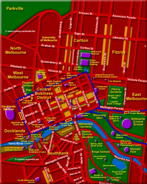 Map of Melbourne - Victoria Tourist Guide