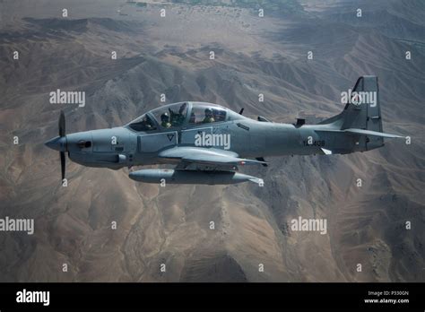 An Afghan Air Force A-29 Super Tucano soars over Kabul, Afghanistan ...