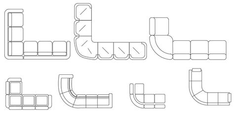 Cad Blocks L Shaped Sofa