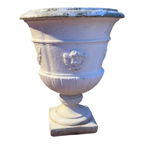 Large Vintage Cement Urn Planter | Chairish