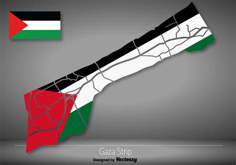 Vector Franja de Gaza Mapa Detallado Con Bandera 153194 Vector en Vecteezy