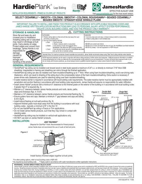 2008 Hardiplank Lap Siding Installation Instructions