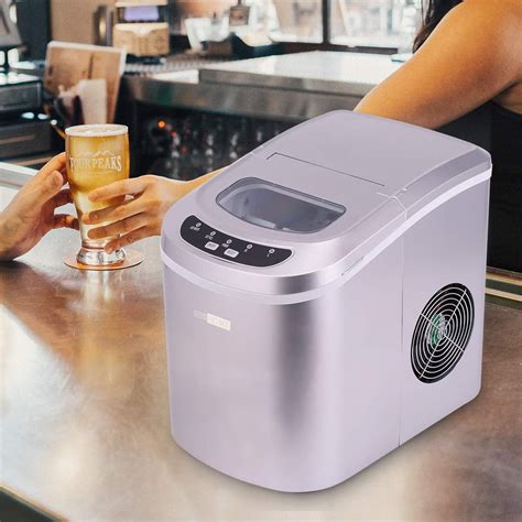 Portable Electric Automatic Ice Cube Maker Machine 26lbs Silver ETL ...