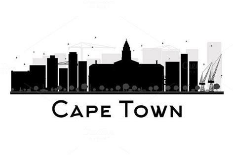Cape Town City skyline silhouette | Skyline silhouette, City skyline ...