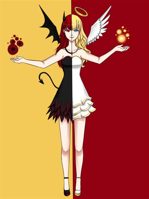 Half-Angel Half-demon Girl | Dibujos de chicas anime, Ángeles y demonios, Frida kahlo caricatura