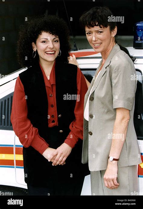 Mary Jo Randle Actress from ITV series The Bill with co actress Kerry Stock Photo, Royalty Free ...