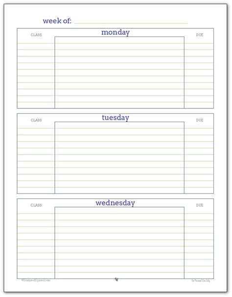 Getting Ready for Back to School - Student Planner Printables