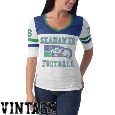 '47 Brand Seattle Seahawks Ladies Vintage Debut Slim Fit V-Neck T-Shirt ...