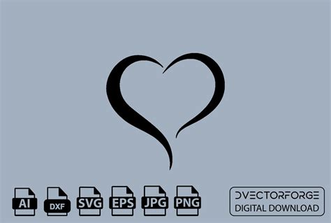 Open Heart Silhouette Instant Digital Download, Svg, Png, Jpg, Eps, Ai, Dxf - Etsy