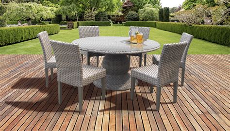 Monterey 60 Inch Outdoor Patio Dining Table with 6 Armless Chairs