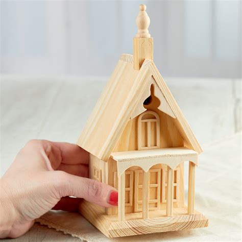 Unfinished Wood Village House - Wood Craft Kits - Wood Crafts - Craft ...