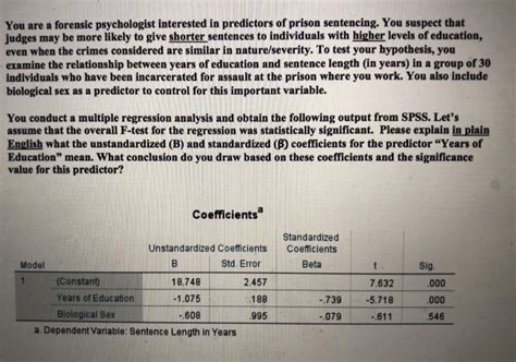 Solved You are a forensic psychologist interested in | Chegg.com