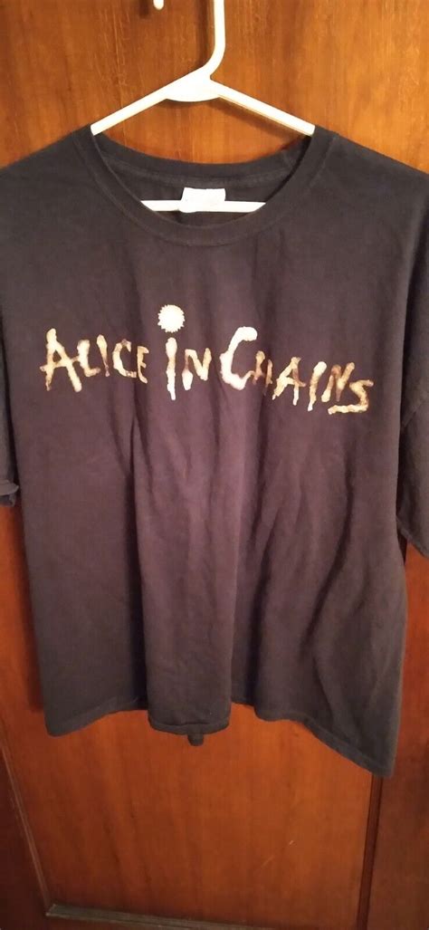 Vintage 2002 Alice In Chains Logo Band Shirt 2X Black… - Gem