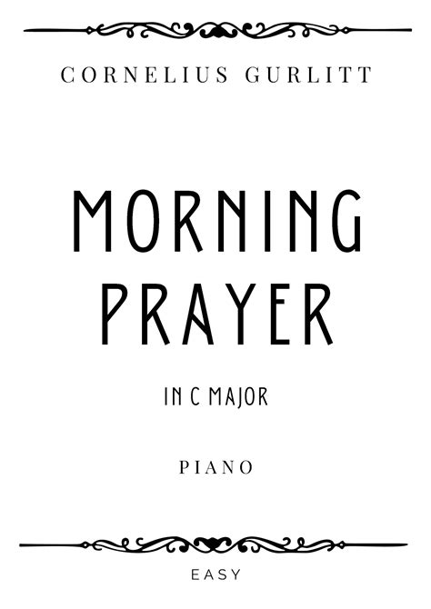 Gurlitt - Morning Prayer in C Major - Easy (arr. Piacere Music Sheets ...