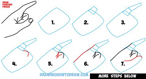 How to Draw a Pointing Hand Side View : How to Draw Cartoon Pointing Fingers - Easy Steps ...