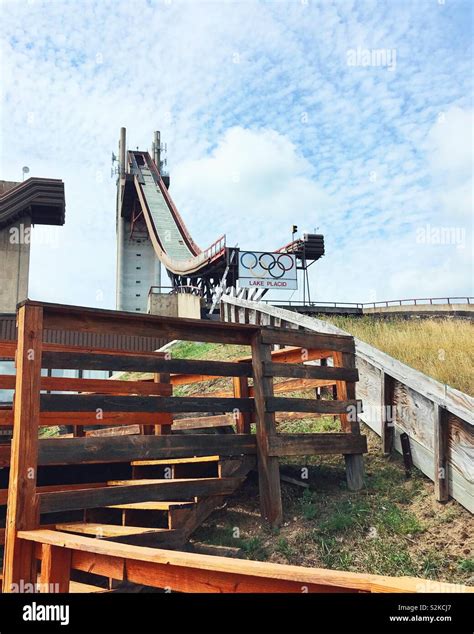 Disused Olympic ski jump from 1980 Lake Placid Winter Olympics Stock ...