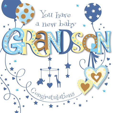 New Baby Grandson Congratulations Greeting Card | Cards | Love Kates