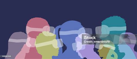 Head Silhouettes With Virtual Reality Headsets Stock Illustration - Download Image Now - Adult ...