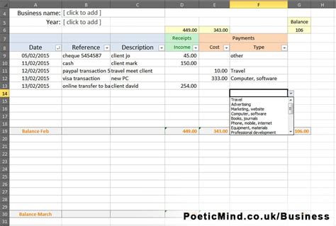 monthly bookkeeping spreadsheet 3 — excelxo.com