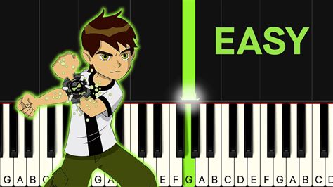 Ben 10 Theme Song EASY Piano Tutorial - YouTube