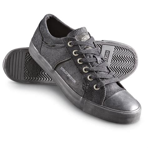 Men's Harley - Davidson® Leo Canvas Shoes, Black - 185079, Running Shoes & Sneakers at Sportsman ...