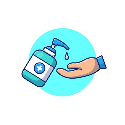 Washing Hand With Hand Sanitizer Cartoon Vector Icon Illustration ...