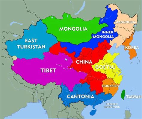 Chinees map after the 3rd world war(2021-22). Allies 1: China,NK... Allies 2: USA,Japan,NK ...