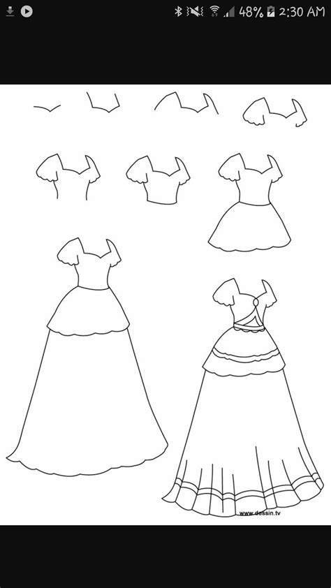 How To Draw A Fancy Dress Step By Step at Drawing Tutorials